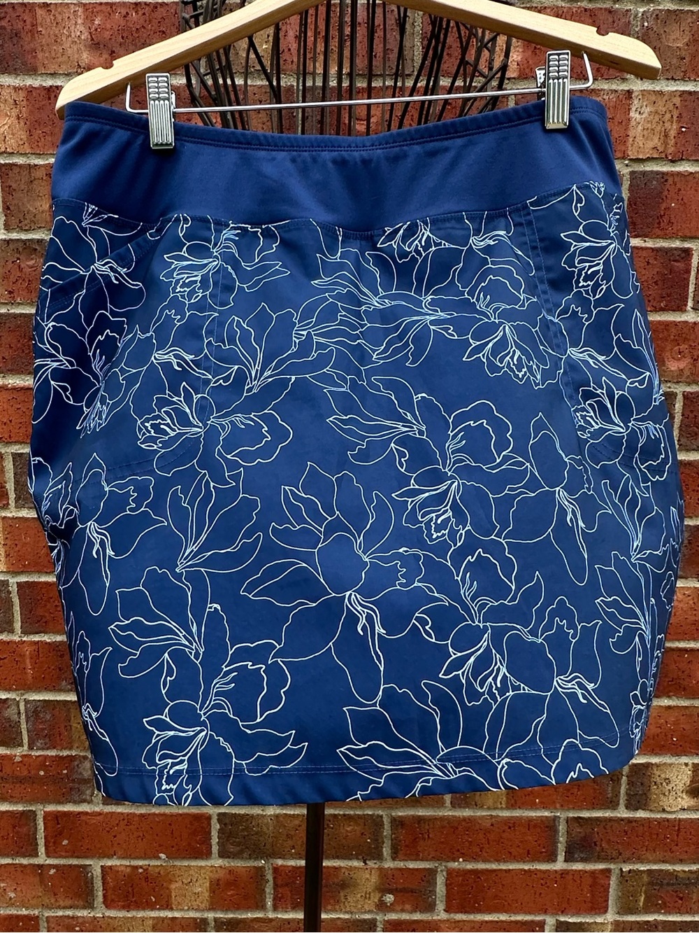 Cypress Club Blue Floral Print Skort Golf Pickleball Resortwear Casual Tennis